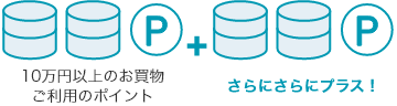 10万円以上のお買物 ご利用のポイント さらにさらにプラス！